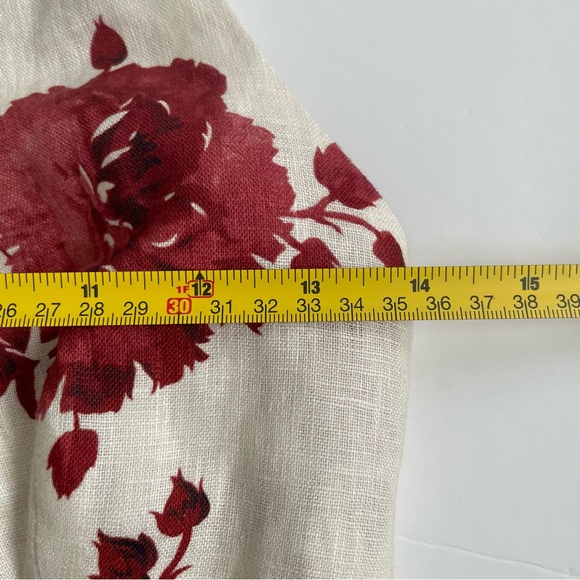 Faithfull The Brand Linen Marais Midi Dress  Cecile Floral Garnet Size 6 - Picture 15 of 16